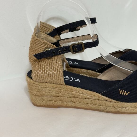 Viscata Women Formiga Canvas Wedges Sandal in Navy Size 39/US 8 - Picture 5 of 8